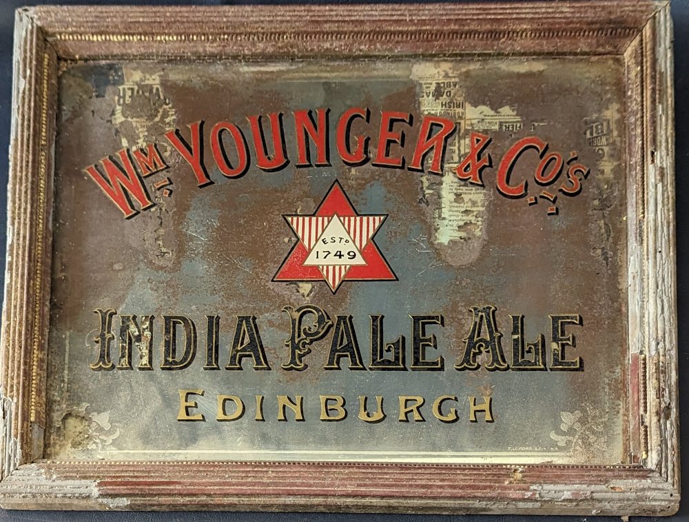 Wm YOUNGER & CO India Pale Ale advertising mirror, 52 x 42cm, framed