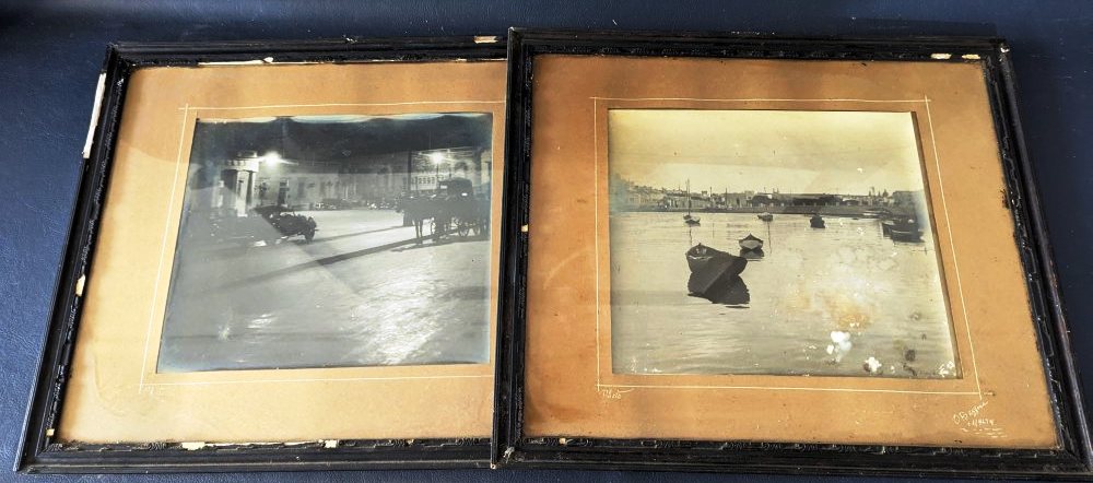 O BEZZINA B&W photographs (12 x 9") Kalkara Creek and Piazza San Gorg, Valletta