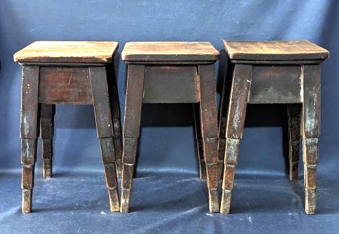 8, Early 20th C. Malta bar stools on Art Deco stepped legs