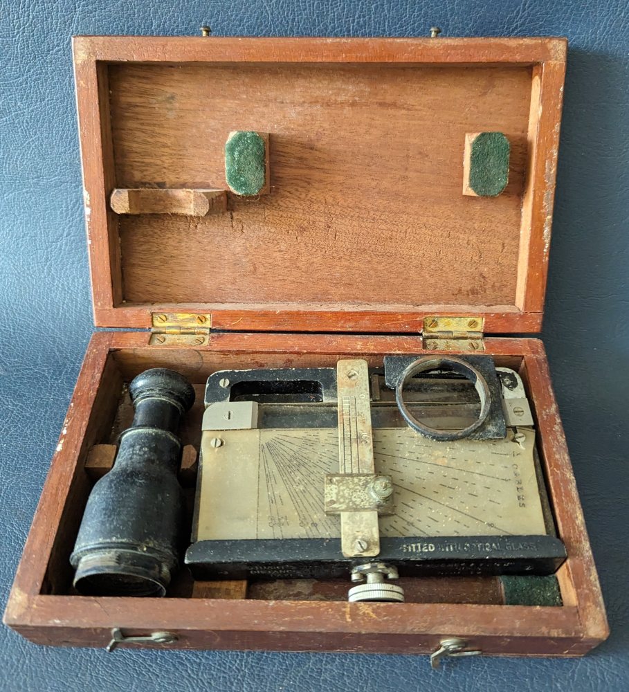 H HUGHES & SONS, Stuart's Marine Distance meter, in mahogany case