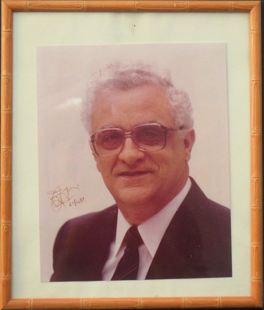 Edward Fenech Adami, signed colour photo, framed