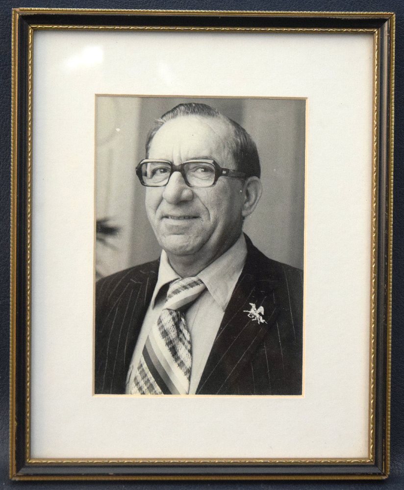 Dom Mintoff, B&W photo, framed