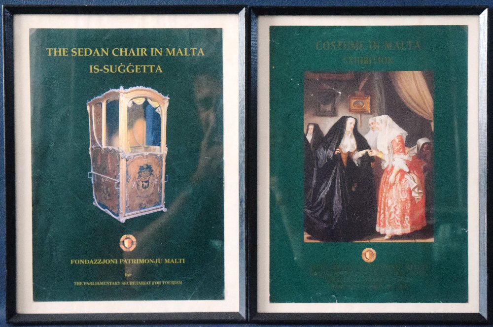 FPM, 2 exhibition posters: Sedan Chair & Costume in Malta