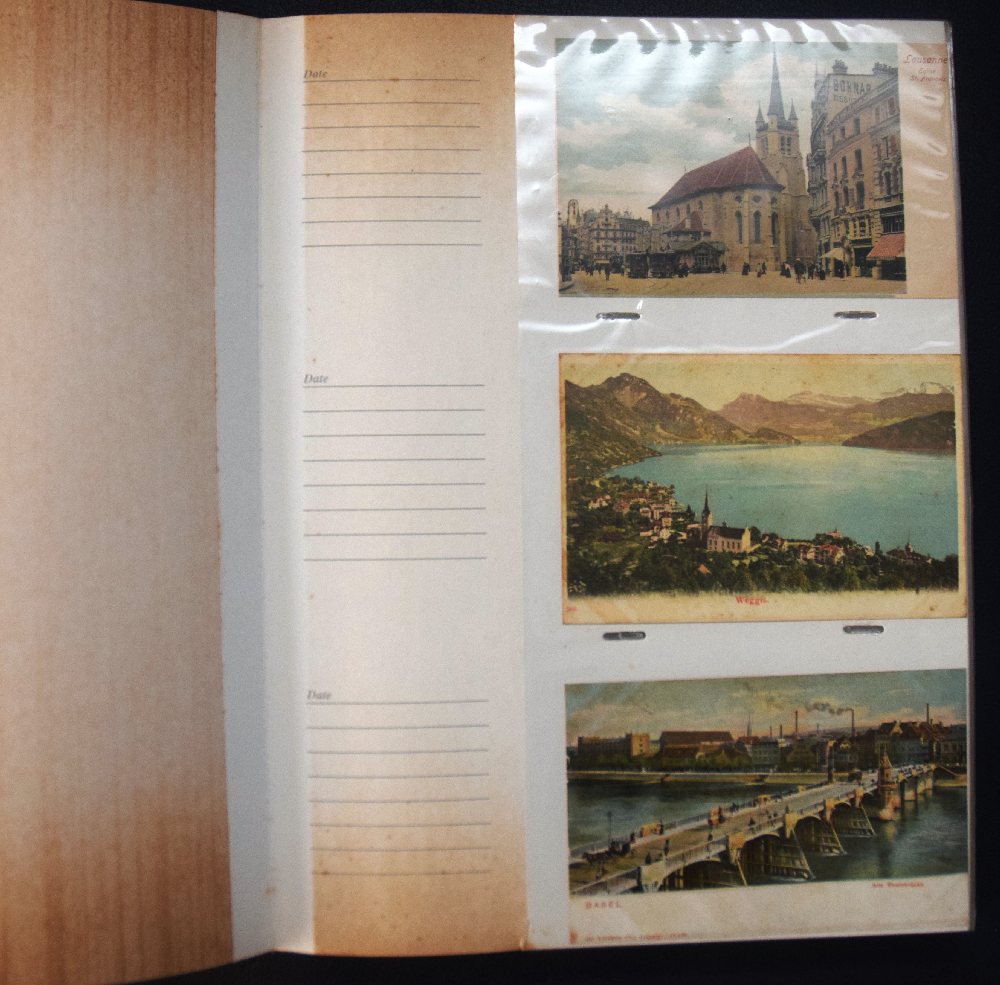 Swiss early postcards in album