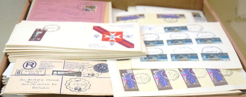Malta village postmarks and special hand stamps (box)