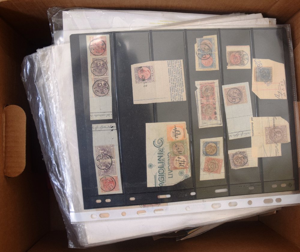 Italy, stamps and cards (box)