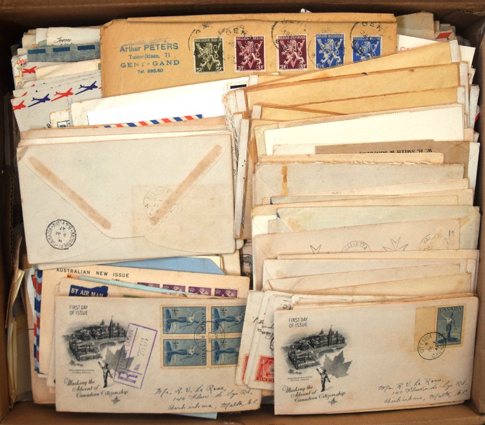 Foreign cards and stamps  (box)