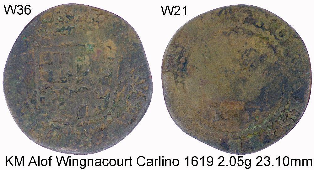 Alof de Wignacourt copper Carlino - 11-10G-36X21 - 1619