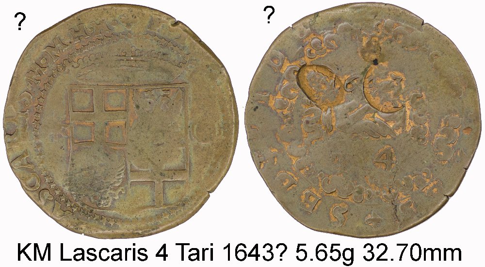 Jean-Paul Lascaris copper 4 tari - 14-4T - 1643?