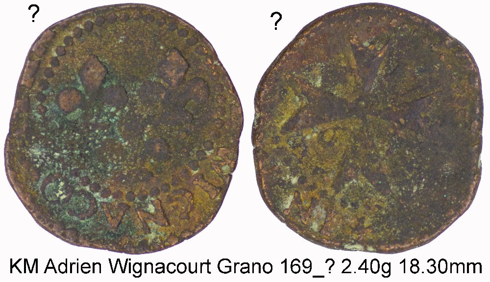 Adrien de Wignacourt copper grano - 20-1G - 169?