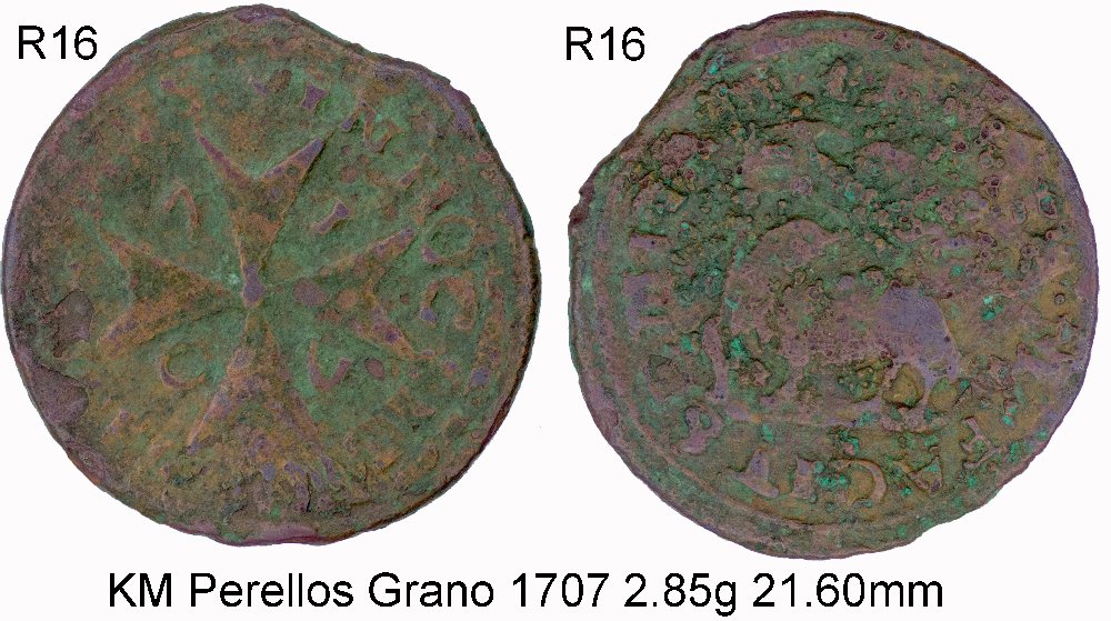 Ramon Perellos y Roccaful copper grano - 21-1G-16X16 - 1707