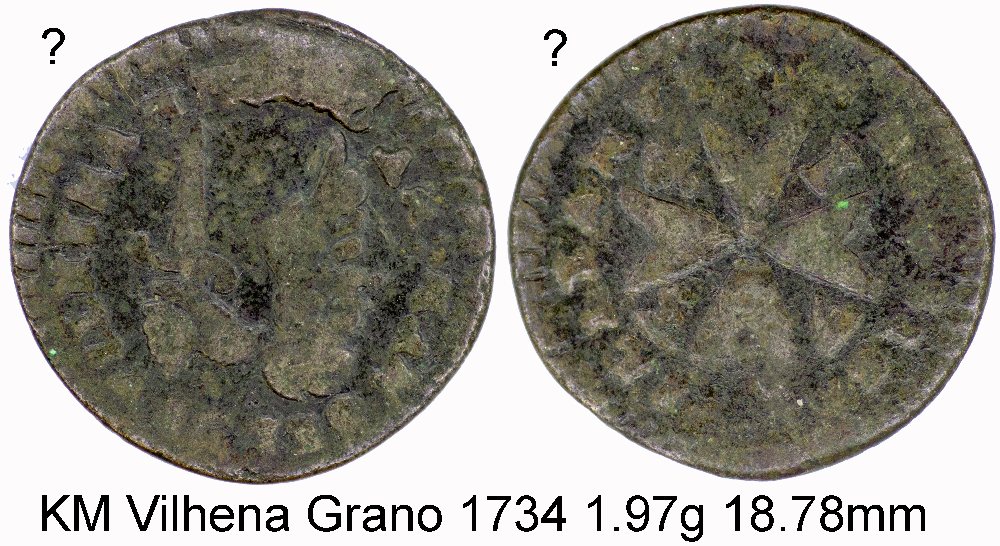 Antonio Manoel de Vilhena copper grano - 23-1G - 1734