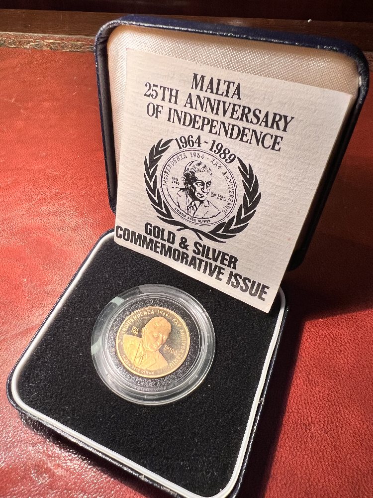 Malta gold coin 1989 - 25th Anniversary of Malta's Independence - Proof