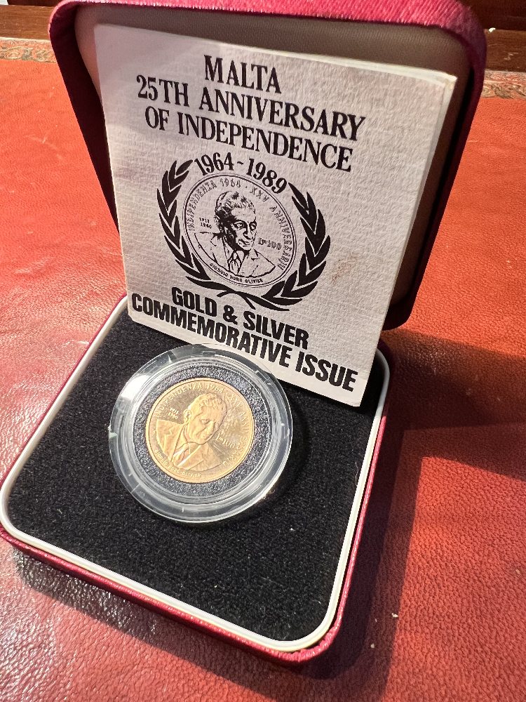 Malta gold coin 1989 - 25th Anniversary of Malta's Independence - B.Unc