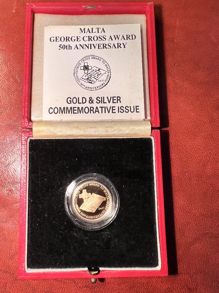 Malta gold coin 1992 - 50th Anniversary of the award of the George Cross to Malta