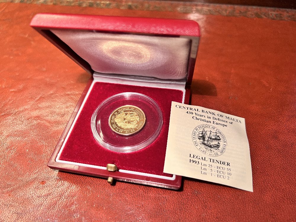 Malta gold coin 1993 - 430 years in defence of Christian Europe - Proof