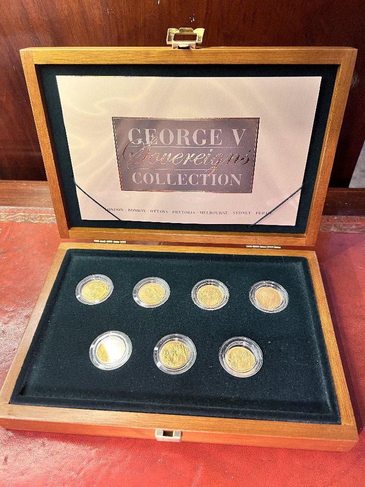 UK gold coins - 7 sovereigns of King George V