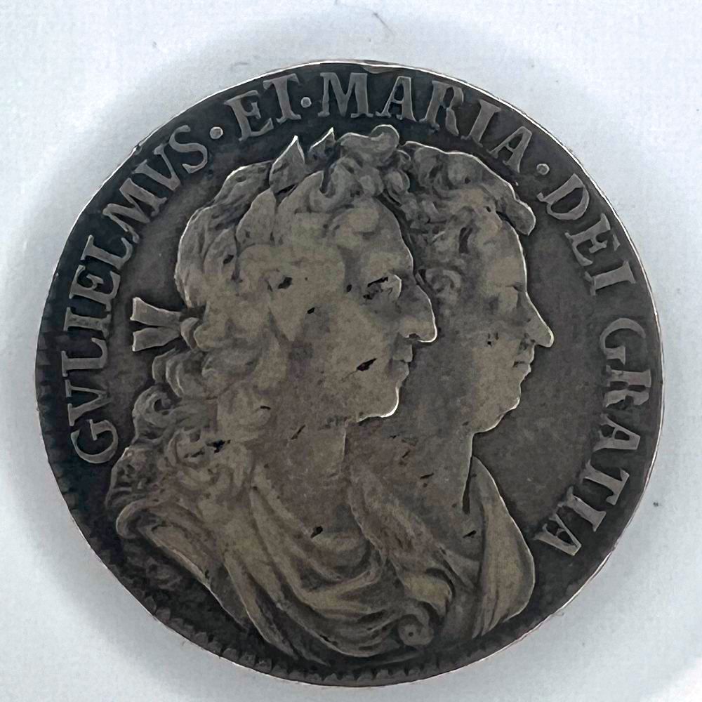 UK Sterling silver half crown - William III and Mary II -1689