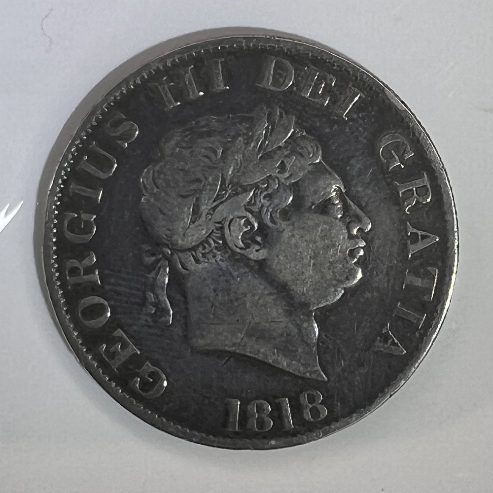 UK Sterling silver half crown - King George III - 1818