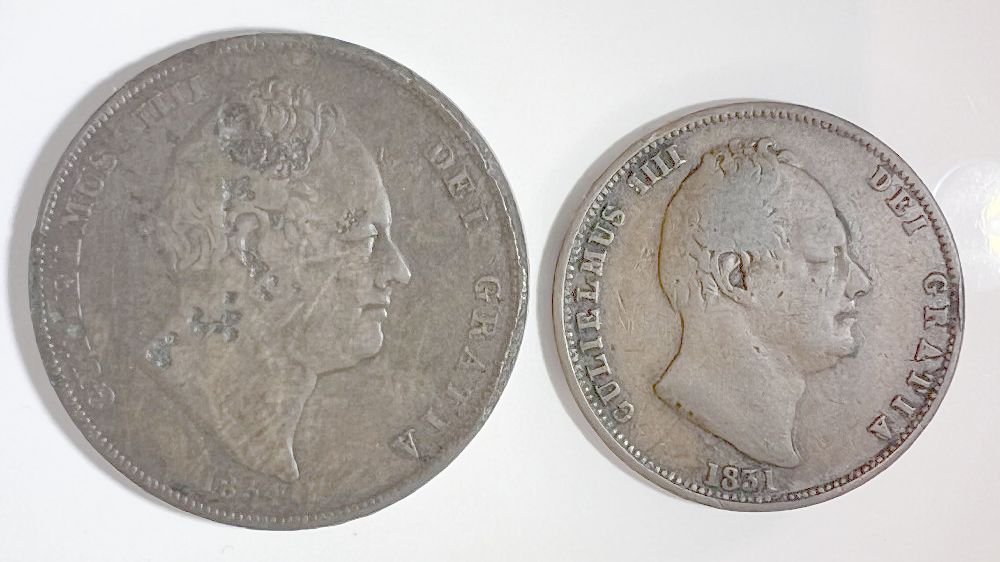 UK Copper - King William IV - 1d 1834, 1/2d 1831 (2 coins)