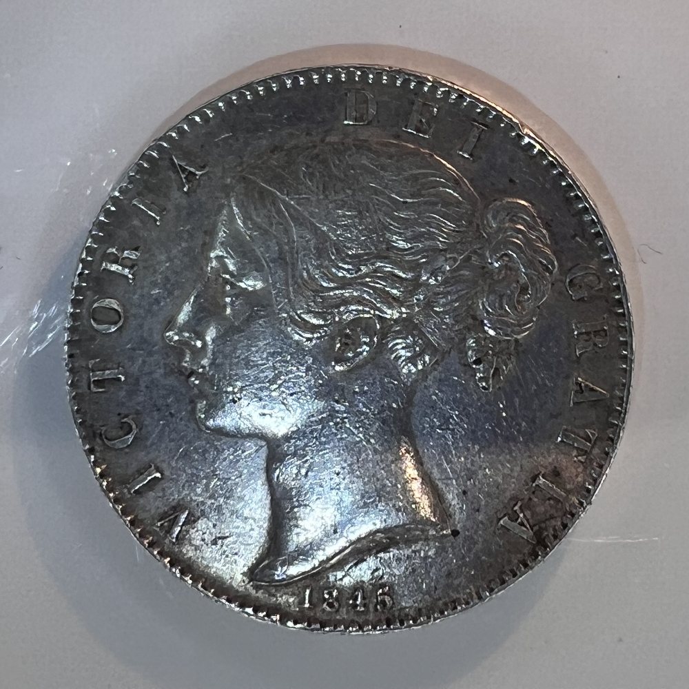 UK Sterling silver crown - QV - Young Head - 1845