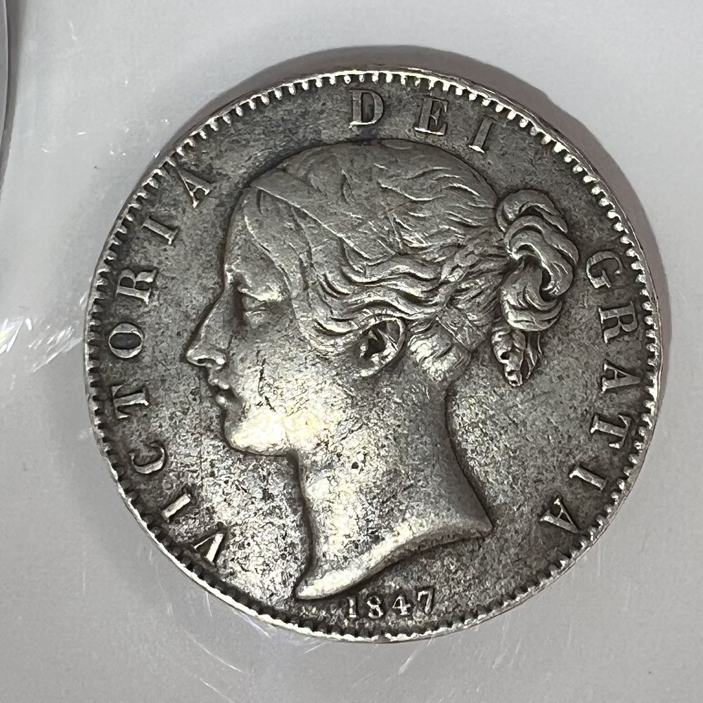 UK Sterling silver crown - QV - Young Head - 1847