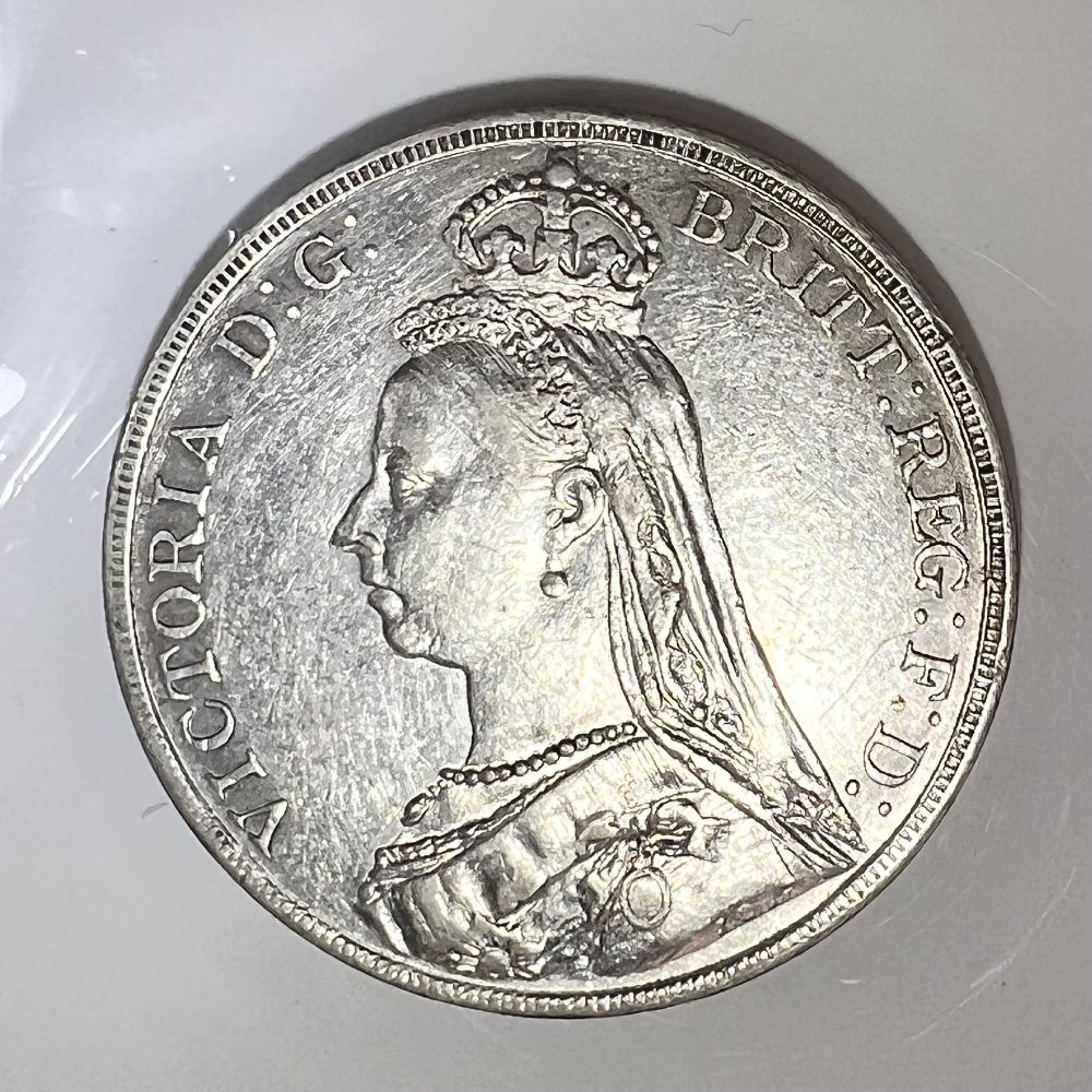 UK Sterling silver crown - QV - Jubilee Head - 1890