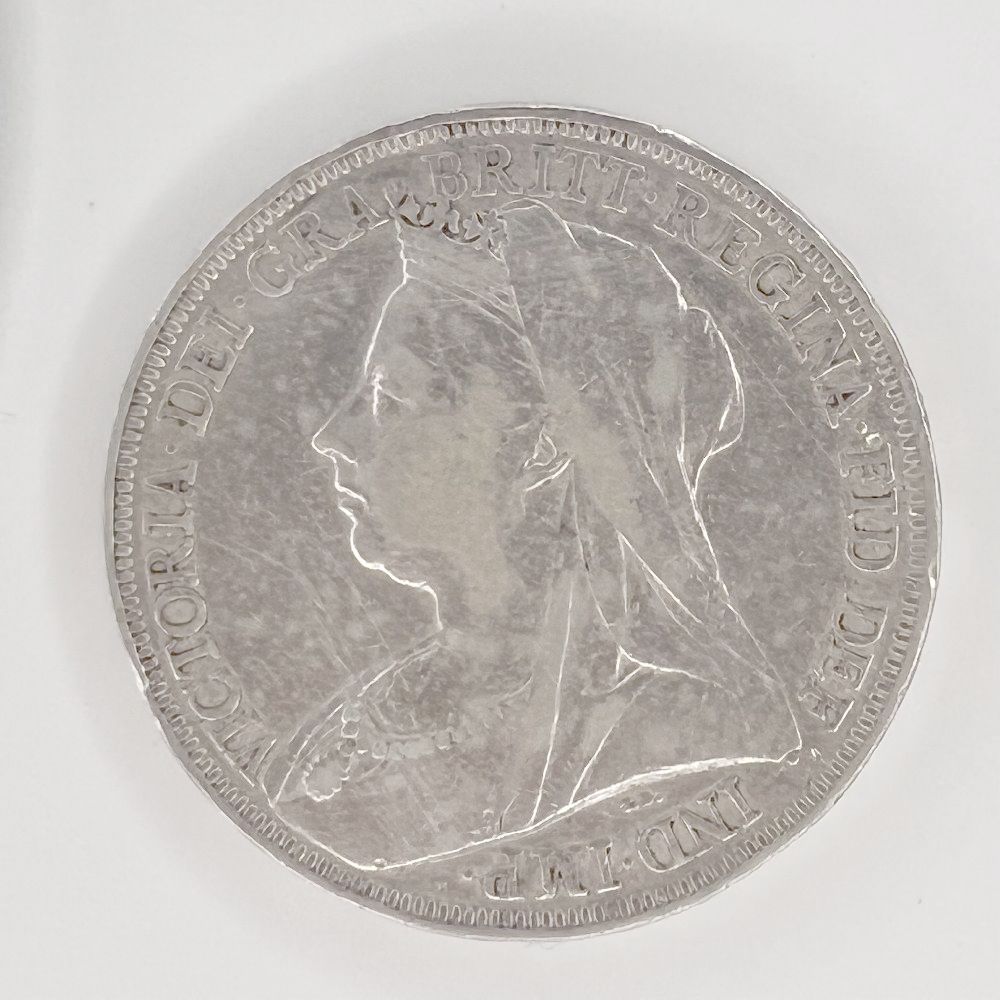 UK Sterling silver crown - QV - Veiled Head - 1895 LIX