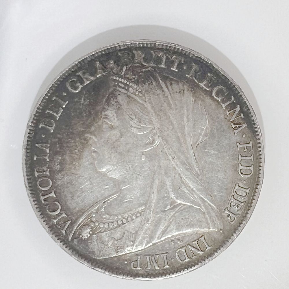 UK Sterling silver crown - QV - Veiled Head - 1899 LXII