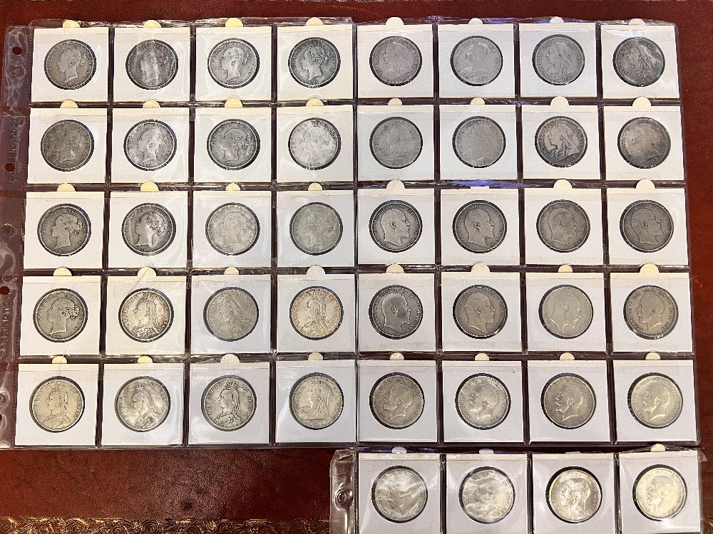 UK Sterling silver half crowns (44 coins)