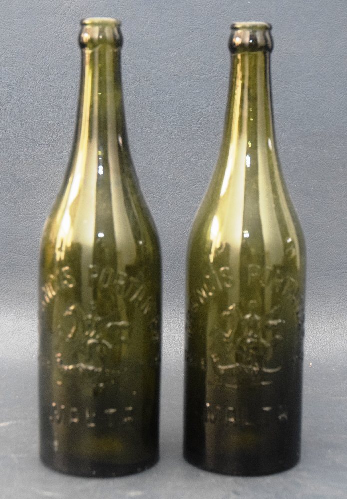 Francis Portanier green glass bottles (2)