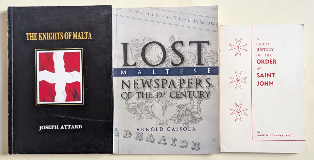 Tonna Barthet G, A Short history of the Order of Saint John; Cassola Arnold, Lost Maltese Newspaper 