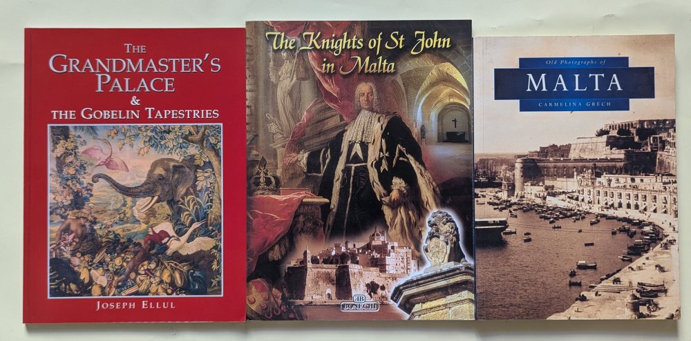 Grech Carmelina, Old photographs of Malta; The Knights of S. John in Malta; Ellul Joseph, The Grand 