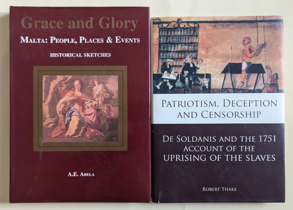 Thake Robert, Patriotism, Deception and Censorship; Abela A. E., Grace and glory, signed (2)