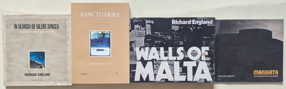 Richard England, In Search of Silent Spaces; Manikata; Sanctuaries, Walls of Malta  3 autographed (4