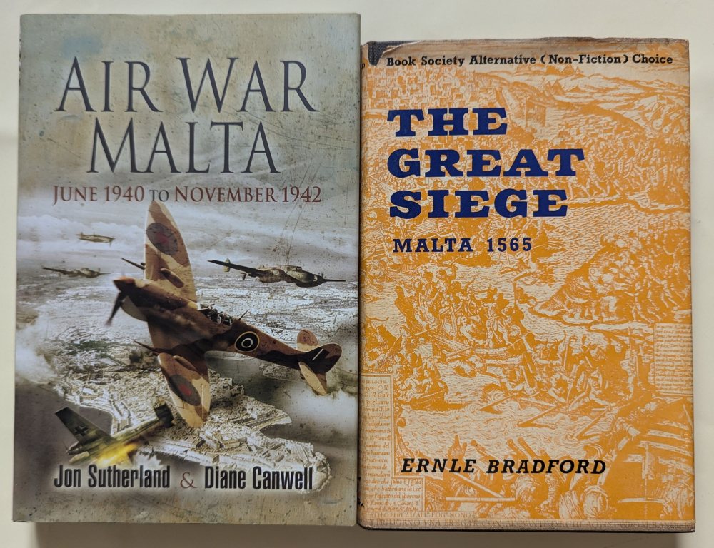 Bradford Ernle, The Great Siege Malta 1565; Sutherland John & Canwell Diane, Air War Malta (2)