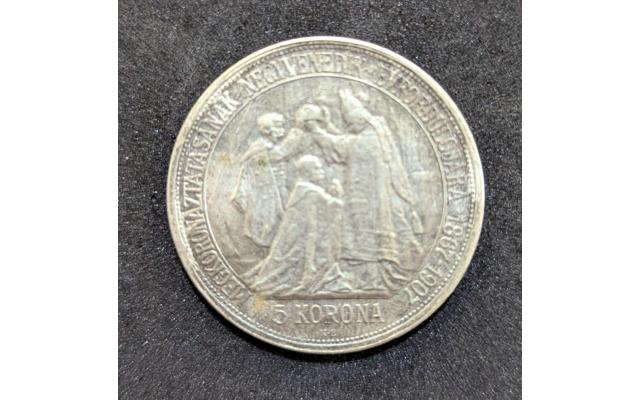 Hungary Franz Joseph I (Coronation anniversary) silver coin, 5 korona 1907